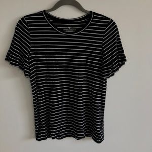 Black and white stripe soft shirt